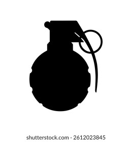 Black silhouette grenade vector flat illustration design.