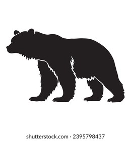 A black Silhouette grizzly bear animal