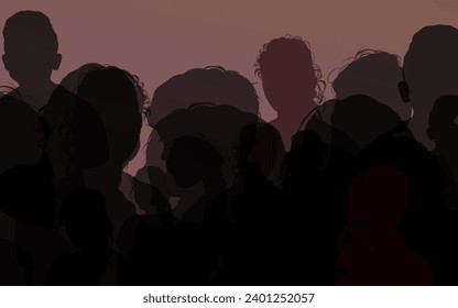 black silhouette of a group of children