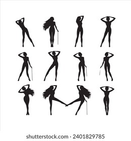 A black silhouette Gymnast set 
