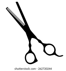 Black silhouette hair scissors vector isolated icon