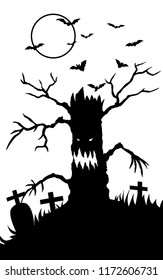 Black silhouette halloween background vector.