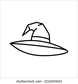 Black silhouette of halloween witch hat. Vector illustration on white backgroound. EPS 10