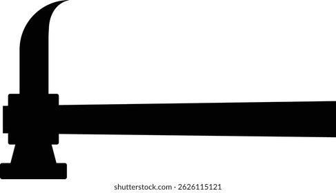 Silueta negra de un martillo. Representa la construcción, reparación y herramientas. El negro a menudo simboliza poder, fuerza y practicidad. Icono simple y audaz para varios propósitos de diseño.