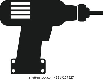 Silueta negra de la herramienta de perforación manual Silueta de equipo de ingeniería - iconos vectoriales de estilo negro de alta calidad 