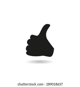 The black silhouette of the hand on an isolated background. Gesture excellent.