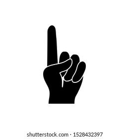 black silhouette hand with one finger symbol vector illustration