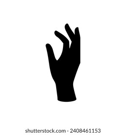 Black silhouette of a hand with open fingers on a white background.