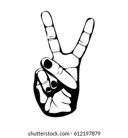 Hand Gesture Peace Sign Stock Vector (Royalty Free) 1195848478