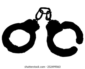 black silhouette of handcuffs