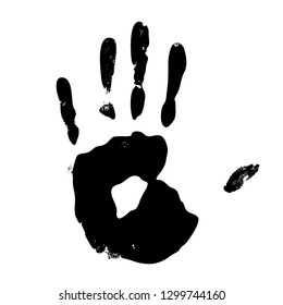 
Black silhouette, handprint.