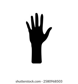 Black silhouette of hands vector illustration on white background.