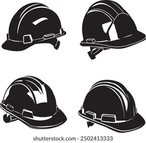 black silhouette of a Hard Hat Set