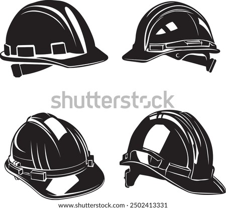 black silhouette of a Hard Hat Set