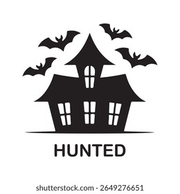 Preto Silhueta assombrado Casa morcegos Halloween Gráfico