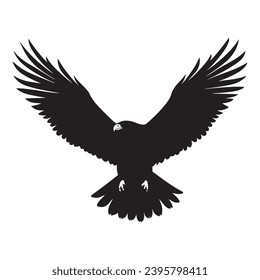 A black Silhouette hawk animal