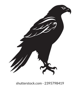 A black Silhouette hawk animal