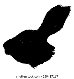 black silhouette of head of rabbit