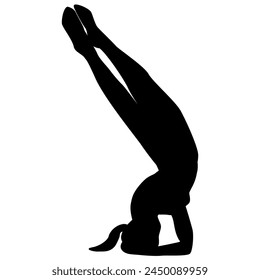 A black silhouette of a healthy woman doing yoga
