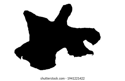 Black silhouette of Hell-Ville city map in diana Madagascar on white background