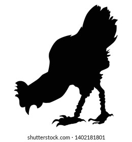 black silhouette of hen, side view