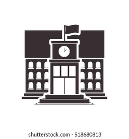 Black silhouette high school structure