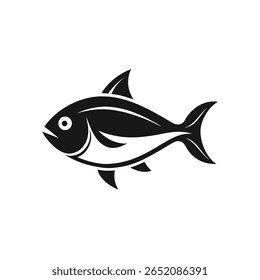 black silhouette of hilsa fish icon with with background