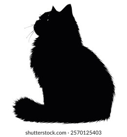 Black silhouette of a Himalayan or Colorpoint Persian