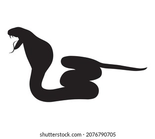 black silhouette of a hissing cobra