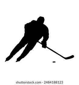 BLACK SILHOUETTE OF A HOCKEY PLAYER