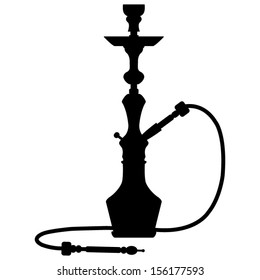 black silhouette of a hookah