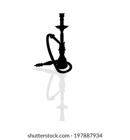 black silhouette of a hookah 