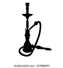 black silhouette of a hookah 