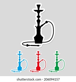 black silhouette of a hookah  - icon vector