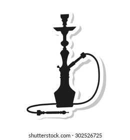 black silhouette of a hookah  - icon vector