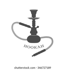 Black silhouette of a hookah. Vector hookah.