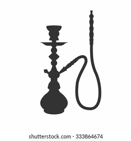 Black Silhouette of a Hookah. Vector Illustration.