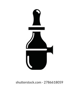 Black silhouette of a hookah waterpipe with a sleek design