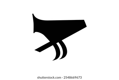 Black silhouette of a horn vector icons on a white background
