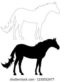 black silhouette horse