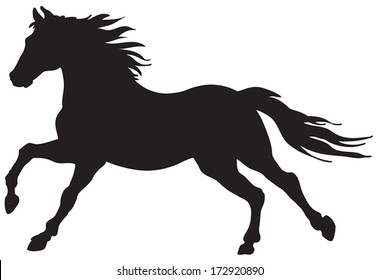 Black silhouette of horse.
