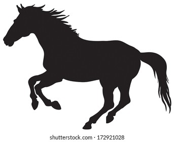 Black silhouette of horse.