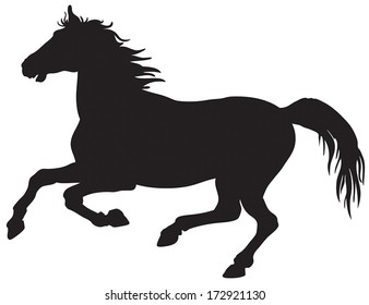 Black silhouette of horse.