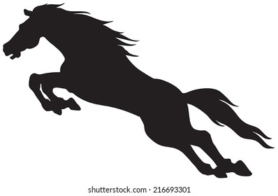 Black silhouette of horse.