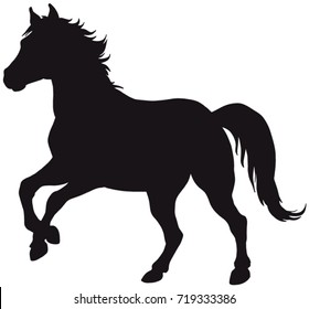 Black silhouette of horse.