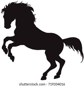 Black silhouette of horse.