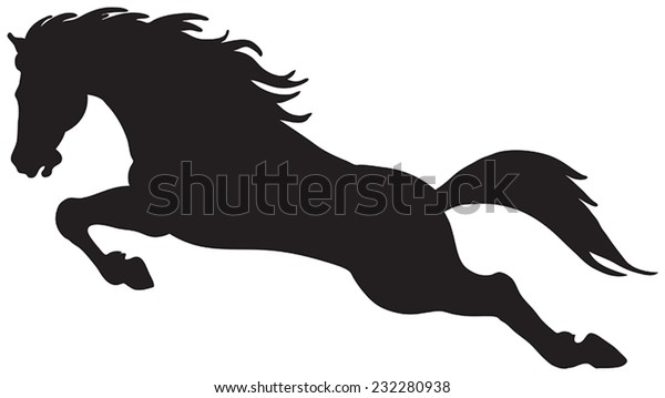 Black Silhouette Horse Stock Vector (Royalty Free) 232280938