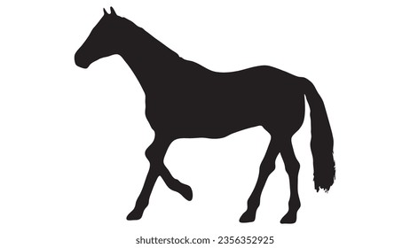 Black silhouette of horse, Beautiful horse vector design, rearing up horse, Horses silhouette vector illustration, horse vector