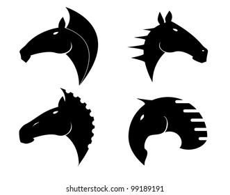 Black silhouette of a horse head