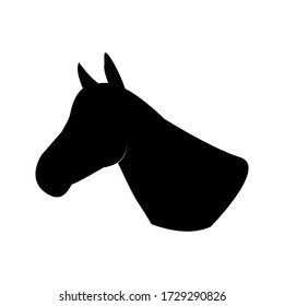Black silhouette horse head vector illustration